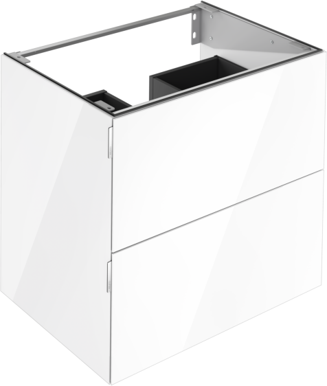 Keuco Edition 11 Art Waschtischunterschrank 32512830800 80x70x49cm, 2 Frontauszüge, Glas, weiß