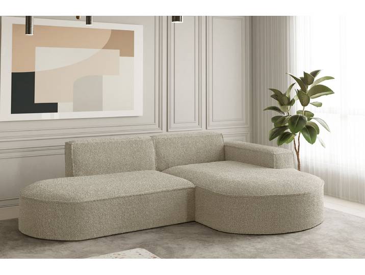Kaiser Möbel Ecksofa Designer MODENA STUDIO stoff LOOP Beige Rechts