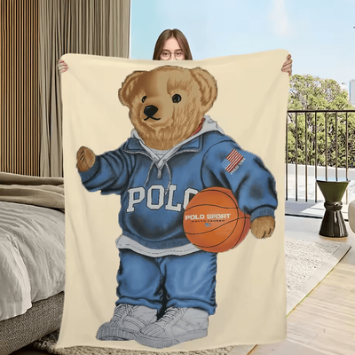 Inspire Curations Cute Bear Soft Plush Flannel Throw Blanket z6 gait150x200cm