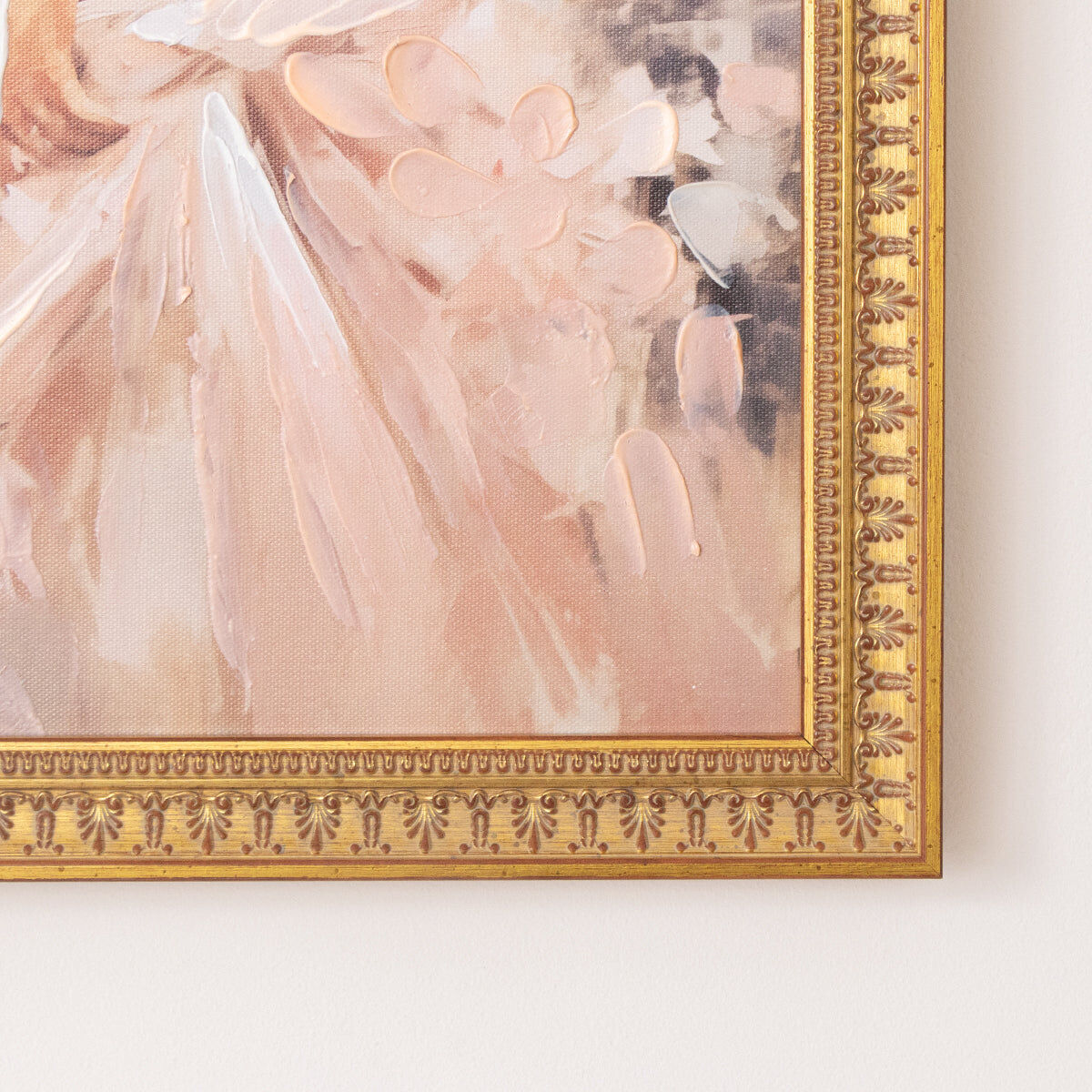 Large Vintage Ballerina Gold Framed Wall Print - 40cm x 50cm Wood, Metal