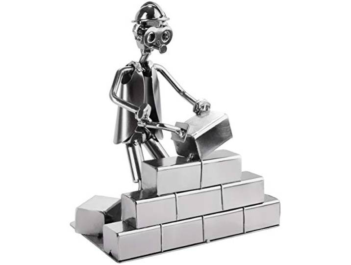 BRUBAKER Schroef Man Metselaar - Handgemaakte IJzer Figuur Metalen Man - Metalen Figuur Cadeau Idee voor Metselaars en Ambachtslieden