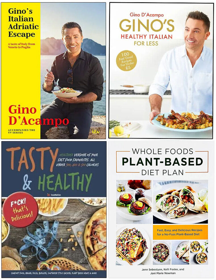 Various Publishers Gino's Italian Escape & Healthy Living 4 Books Collection Set - Gino D'Acampo & Others - Mixed Format - Non Fiction Cookbook Bundle