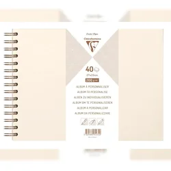 Clairefontaine 3x Album DIY zum Personalisieren, 40 Blatt weiß 200g im Format 27x20 cm, fester Umschlag perlmuttelfenbein - Elfenbeinperlmutt 95434C