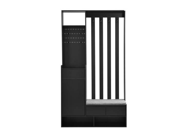 Feuille épaissie Vestiaire d'entrée avec banc de rangement rembourré armoire à chaussures d'entrée multifonctionnelle avec tablea