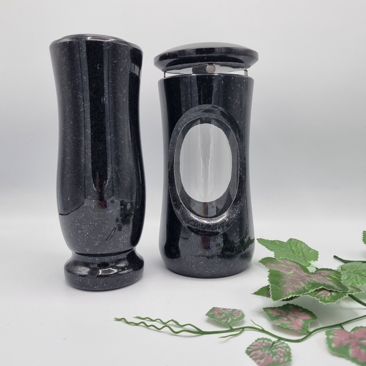 Merkloze Graniet Graflantaarn Zweeds Zwart met RVS sluiting