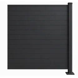 PV Zaun Sichtschutzzaun Solarzaun Erweiterungsfeld mit Lamellen 1837 x 1850 mm