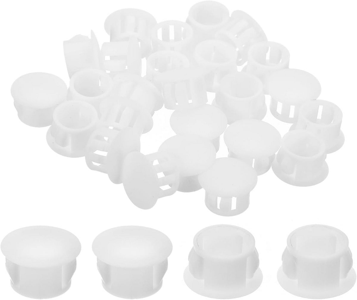28 Stuks Witte Nylon Afdekkapjes voor Boorgaten 13mm - Ronde Blindstoppen voor Meubels en Kasten