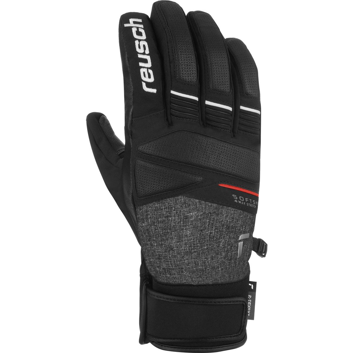 Reusch Thunder R-tex XT black / black melange / fire red (7680) 10 6401216-7680-10