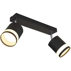 Deckenleuchte Deckenlampe Wohnzimmerlampe schwarz opal verstellbar 2 flammig LED