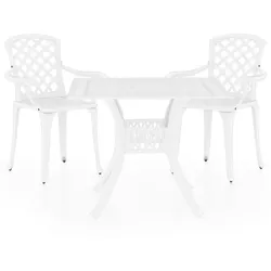 vidaXL 3-tlg. Bistro-Set Aluminiumguss Weiß