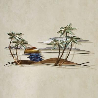 T.i./New Metal Design Swaying Palm Scene Wall Art Multi Metallic , Multi Metallic