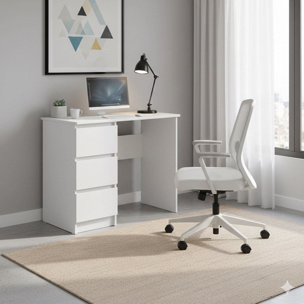 Latitude Run 90 cm Compact Computer Desk with 3 Drawers