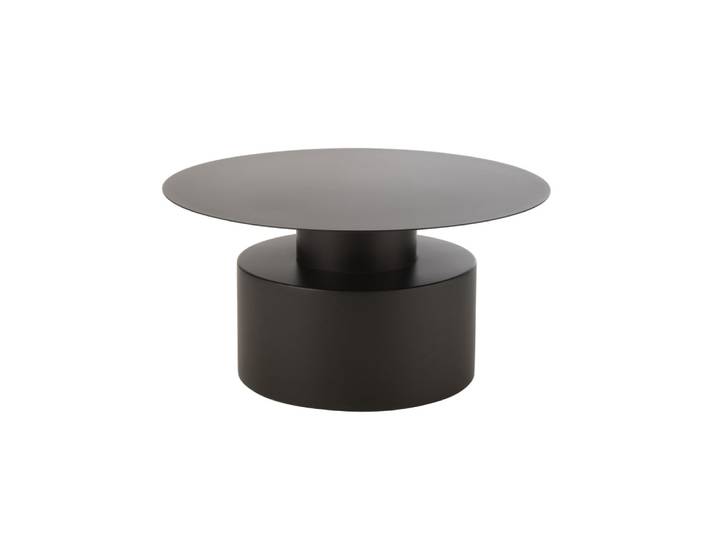 Table basse ronde design en métal noir d80
