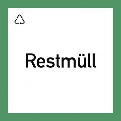 Wertstoffkennzeichnung "Restmüll", Kunststoff, 300x300 mm