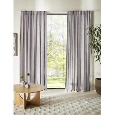 Gardine "Zayla", grau (beige), B:135cm H:245cm, Polyester, LEGER HOME BY LENA GERCKE, Gardinen, Gardine, Leinenoptik, Längsstreifen, Stangendurchzug, leichtes Material