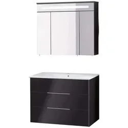 Fackelmann Badmöbelset Kara 80 cm Anthrazit - Badmöbel