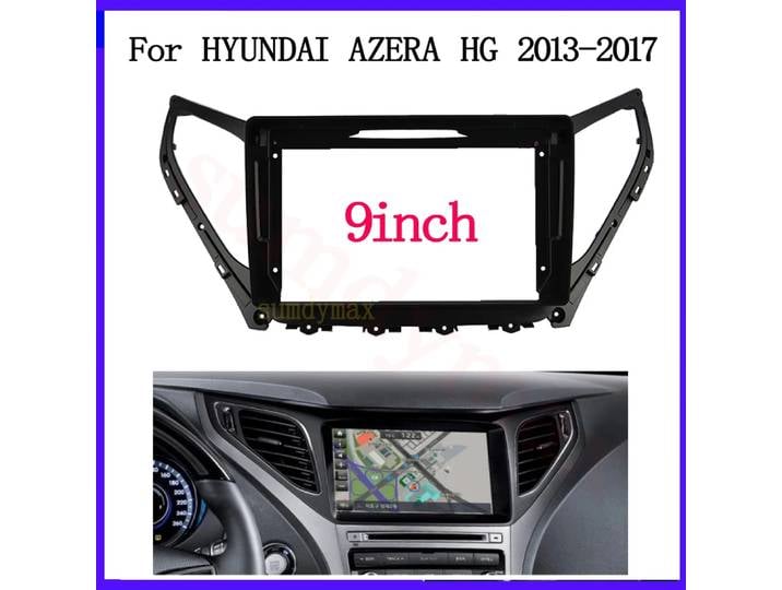 Panneau de Fascia d'autoradio 9 pouces 2din pour HYUNDAI AZERA HG 2015 2016 2017, Kit de tableau de bord Radio Android, plaque frontale, cadre de Fascia