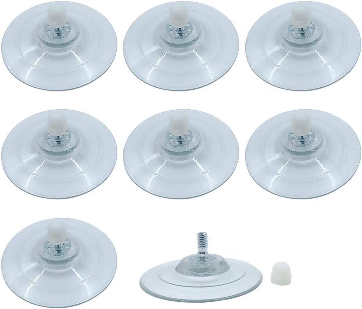 Set van 8 transparante zuignappen met schroef voor het ophangen van spullen, diameter 85 mm