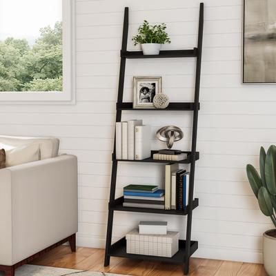 5-Tier Ladder Bookshelf- Leaning Shelves by Lavish Home