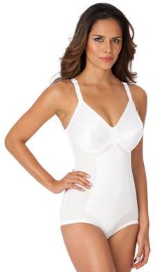 Plus Size Women's Medium Control Bodysuit by Rago in White (Size 36 DD) Shaper