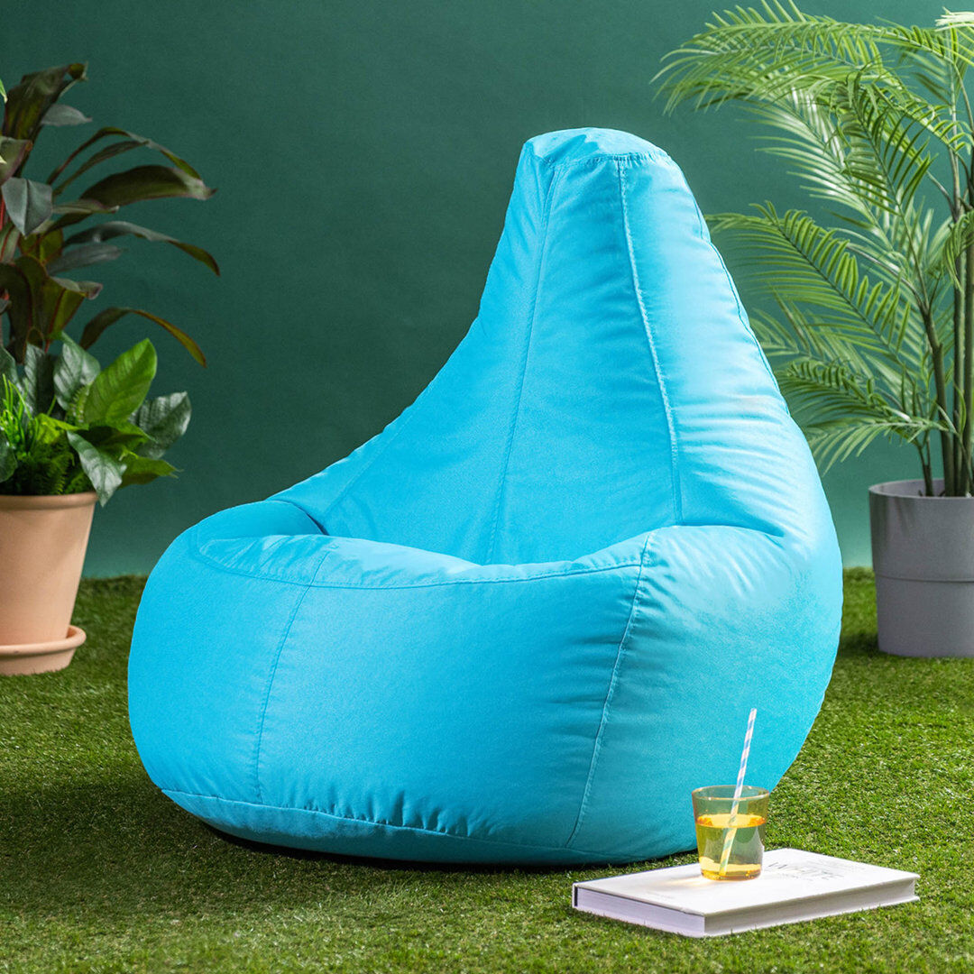 icon Kids Highback, Gamer Indoor-Outdoor Bean Bag Aqua Blue Medium;Large