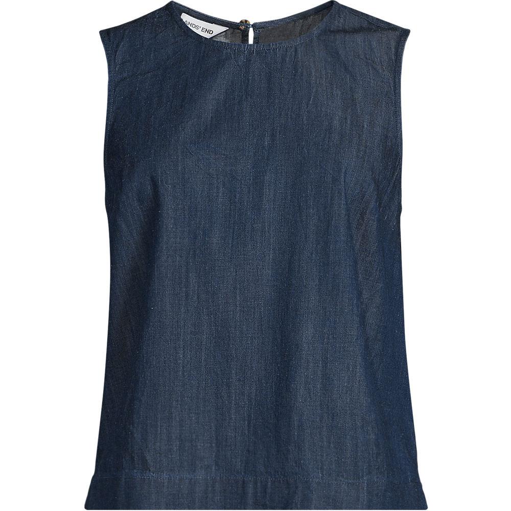 Ärmelloses Top aus Lyocell-Mix in Plus-Größe, Damen, size: plus, Blau, Baumwolle/Lyocell (Viskose), by Lands' End