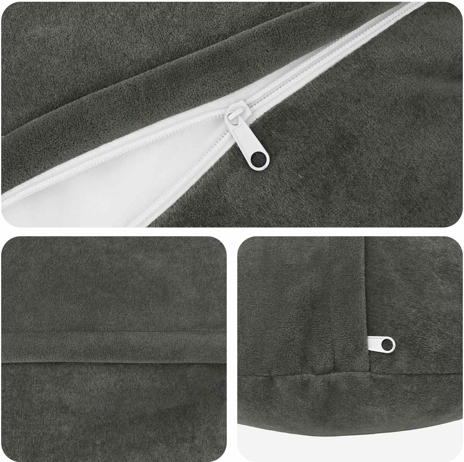 vidaXL Coussin HEERLEN 2 pc Anthracite Fleece en microfibre