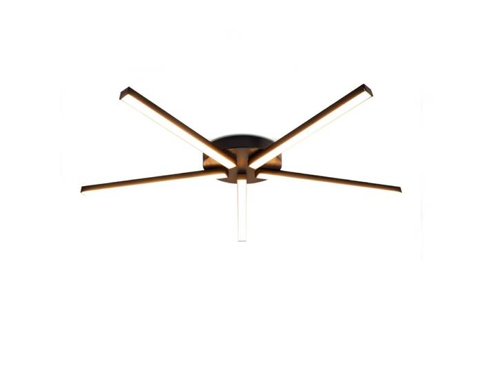 Plafonnier en fer aluminium noir 64.2x61.1x4.8cm led 3000k 24w