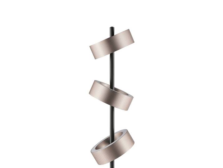 LED-vloerlamp Axion, dimbaar, bruin / roest, Woon-/ Eetkamer, metaal, Modern, LED vloerlamp
