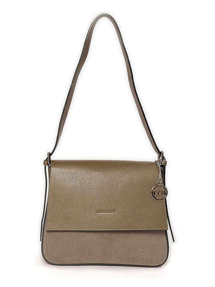 Mia Tomazzi Leder-Umhängetasche ''Viminale'' in Beige - (B)30 x (H)24 x (T)8 cm - onesize
