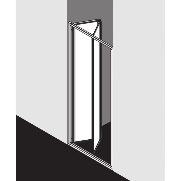 Kermi Falttür Nova 2000 FTD N2FTD1002011K 100x200cm, Kunstglas, silber mattglanz