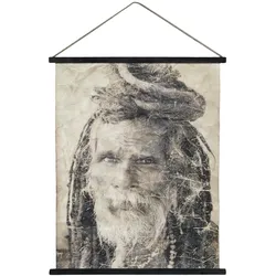 Chic Antique Leinwandbild zum Aufhängen mit Mann, H97/L76 cm