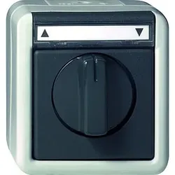 Jalousieschalter AP WG AP gr/bl-gn IP44 grau/blau-grün Drehkn 1p