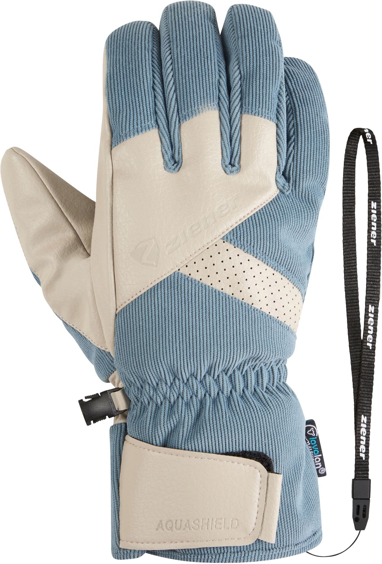 Skihandschuhe ZIENER "GETTER-Z AS AW glove man", Herren, Gr. 8,5, blau (iron sky cord), Materialmix, Handschuhe Skihandschuhe