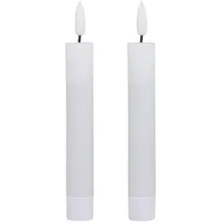 Chic Antique Dinnerkerze Stabkerze LED 2er, H16/Ø2 cm weiß