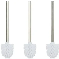 Relaxdays Toilettenbürste 3er Set weiß Weiß,Silber