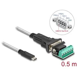 DELOCK Adapter USB-C/RS-422/485 St+ 6P Terminalblock 5V 0,5m