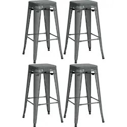 CLP 4er Set Barhocker Fletcher   Farbe: grau