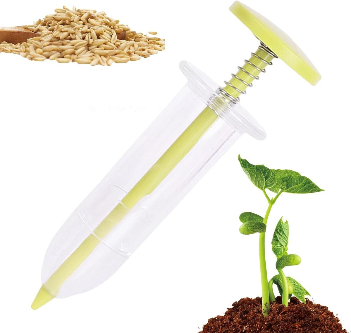 Zaaimachine Planter Groen - Handmatige Zaaitool met Ergonomisch Ontwerp - 12 cm