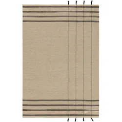 benuta Pure Wollteppich Kambiz Beige/Schwarz 160x230 cm - Naturfaserteppich aus Wolle