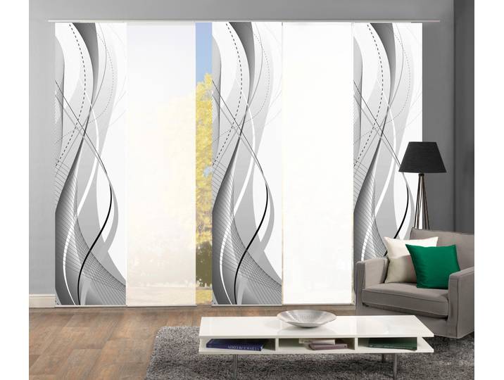 Schiebegardine HOME WOHNIDEEN WUXi , grau, B:60cm H:245cm, Polyester, Gardinen, Schiebegardine, HxB: 245x60, inkl. Befestigungszubehör