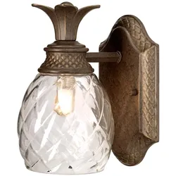 Wandlampe Leuchte Stahl Glas Bronze Flurleuchte H 22 cm 1 Flammig klassisch