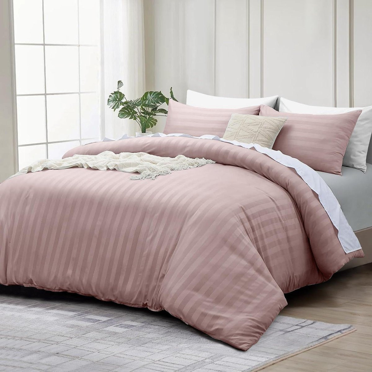 Dekbedovertrekset Kingsize Perzik - Geborsteld Microvezel - 240x220 cm