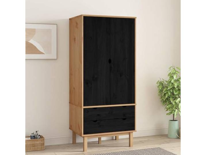 HKLGBVCR OTTA Schrank schwarz 76,5 x 53 x 172 cm Kiefer massiv