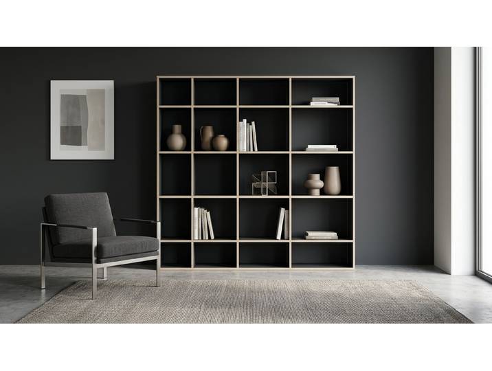 Bibliothèque en multiplex Mélaminé premium Noir Bord contre­plaqué