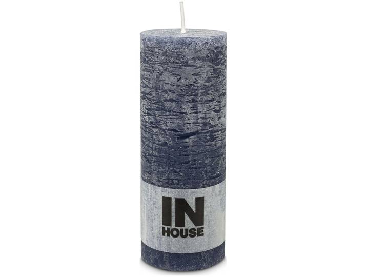 Inhouse Zylinderkerze Rustic 68x180 Petrolblau