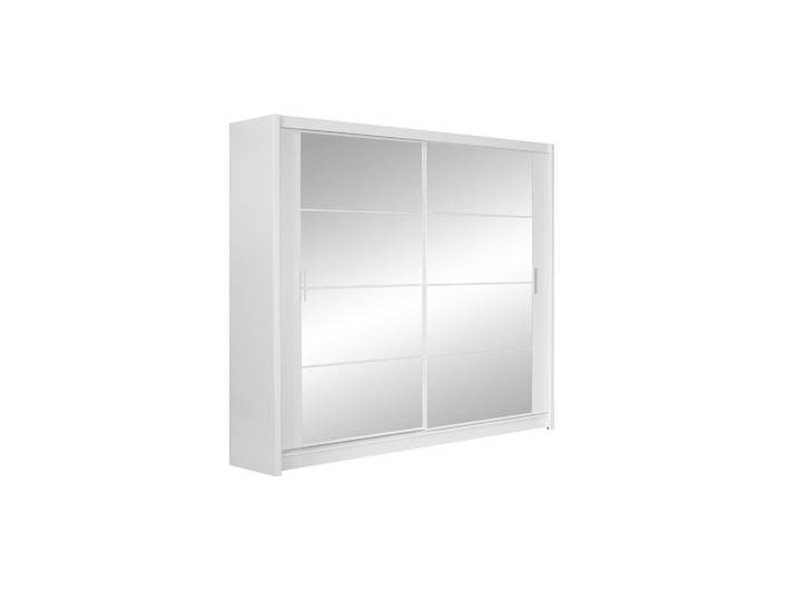 SCHWEBETÜRENSCHRANK KAYN 160/215/61 cm 2-türig mit Spiegel Weiß