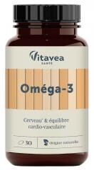 Vitavea Oméga 3 Cerveau & Équilibre Cardio-Vasculaire 30 Unités - Pot 30 capsules de 0,6 g