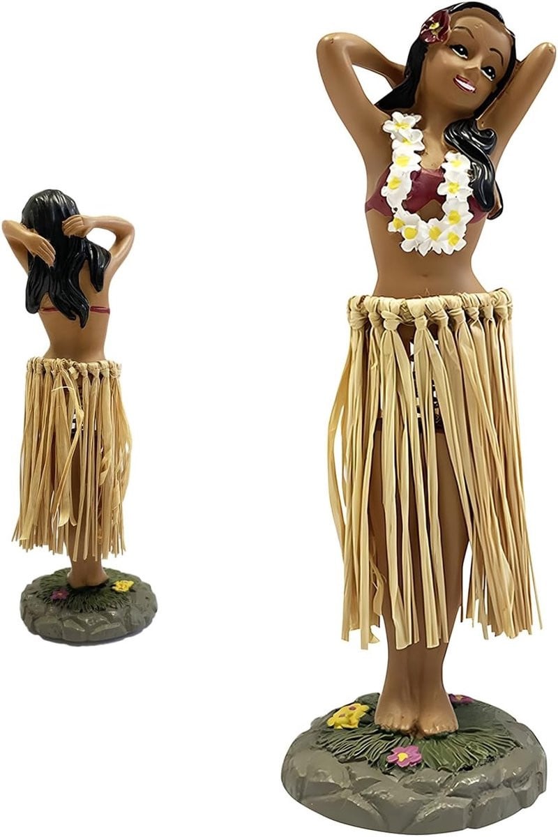 Hula Dansfiguur Dashboard Ornament voor Auto en Bureau, Wobbelend Hula Meisje Decoratie