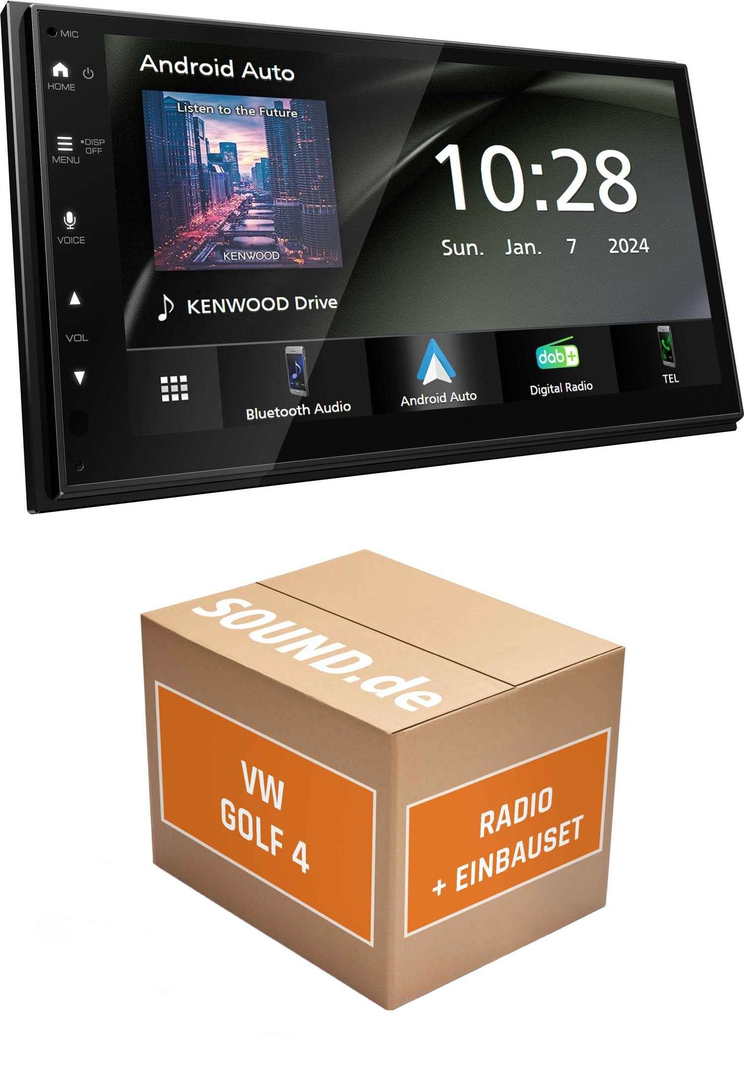 Autoradio Einbaupaket Kenwood DMX5023DABS passend für VW Golf IV mit Delta6 Radio | Apple Carplay Android Auto APP Spiegelung
